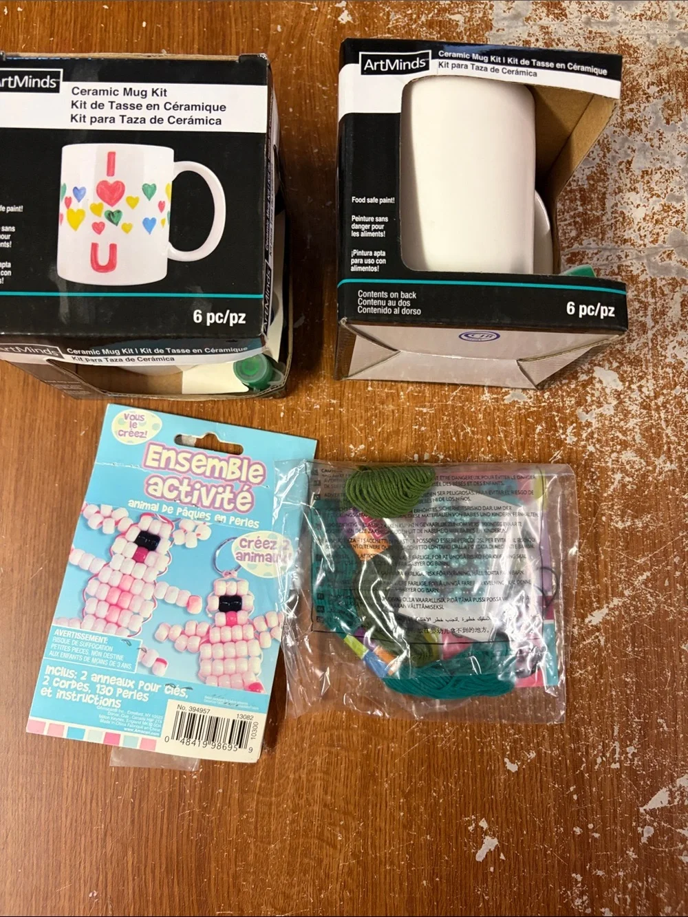 White Ceramic Mug Kit - DIY Paintable Mug x2, keychain kit and